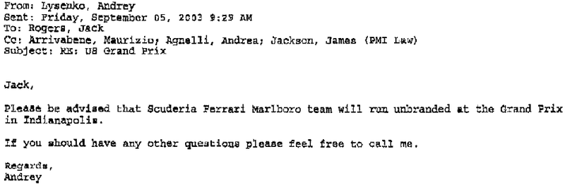 Illustration for article titled Ferrari, Jordan Sponsor Bumped by Penske at USGP, Firm Policies Itself